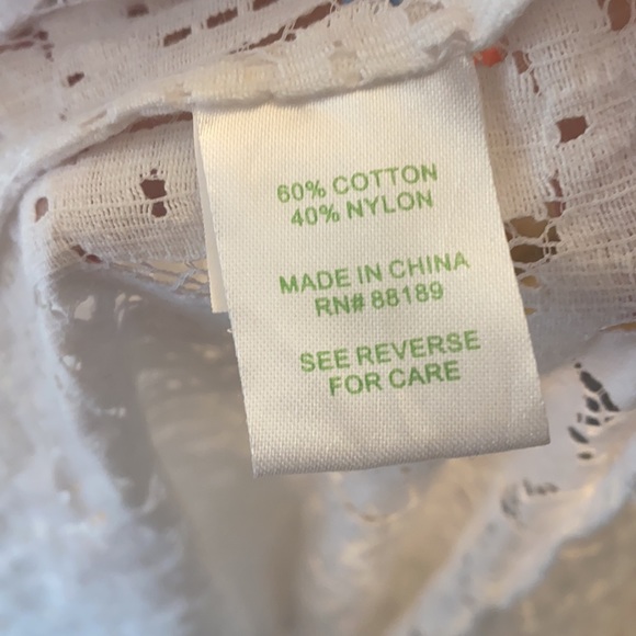 Lilly Pulitzer white lace shirt - size m - Picture 6 of 7